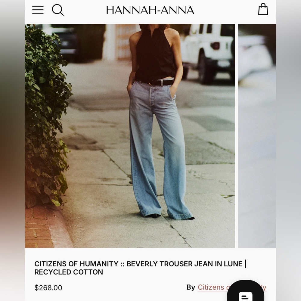 Citizens of Humanity Beverly Jeans Size 30 Wide Leg Denim High Rise NWT - Picture 11 of 15